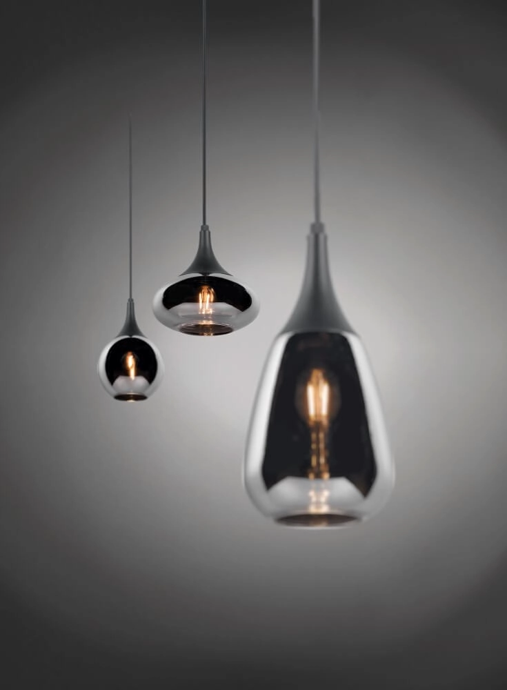 3-light hanging lamp Lumina with smoke glass Trio 4017807542271
