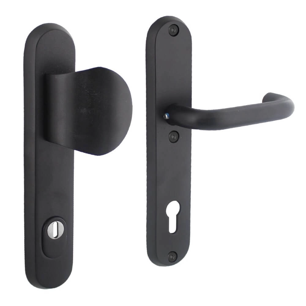 Front door fittings Vurano PC 92mm core pull protection black