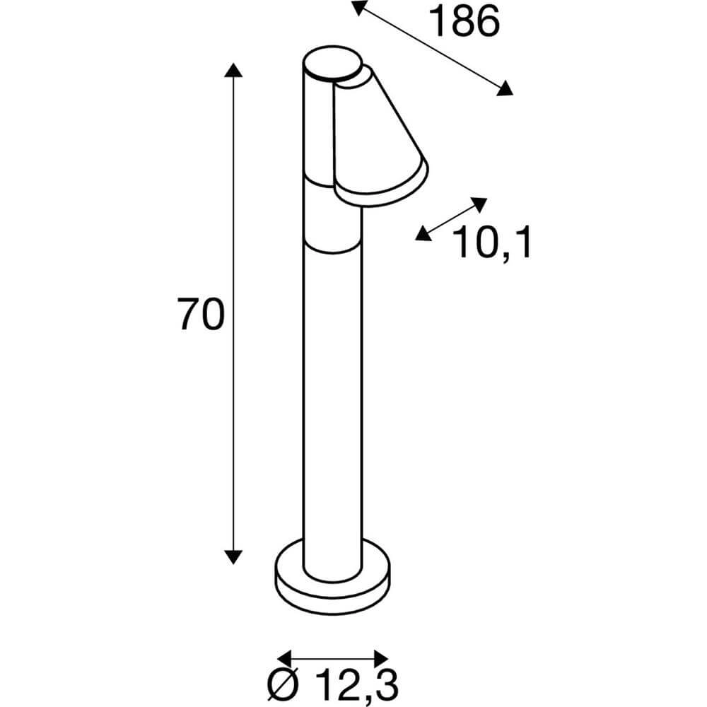Path lighting T-Tube 70 Pole 70cm black single SLV 4024163291576