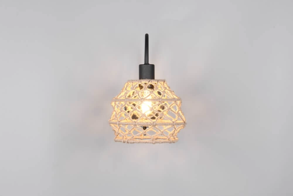 Rattan wall lamp Hive with black Trio 4017807637212