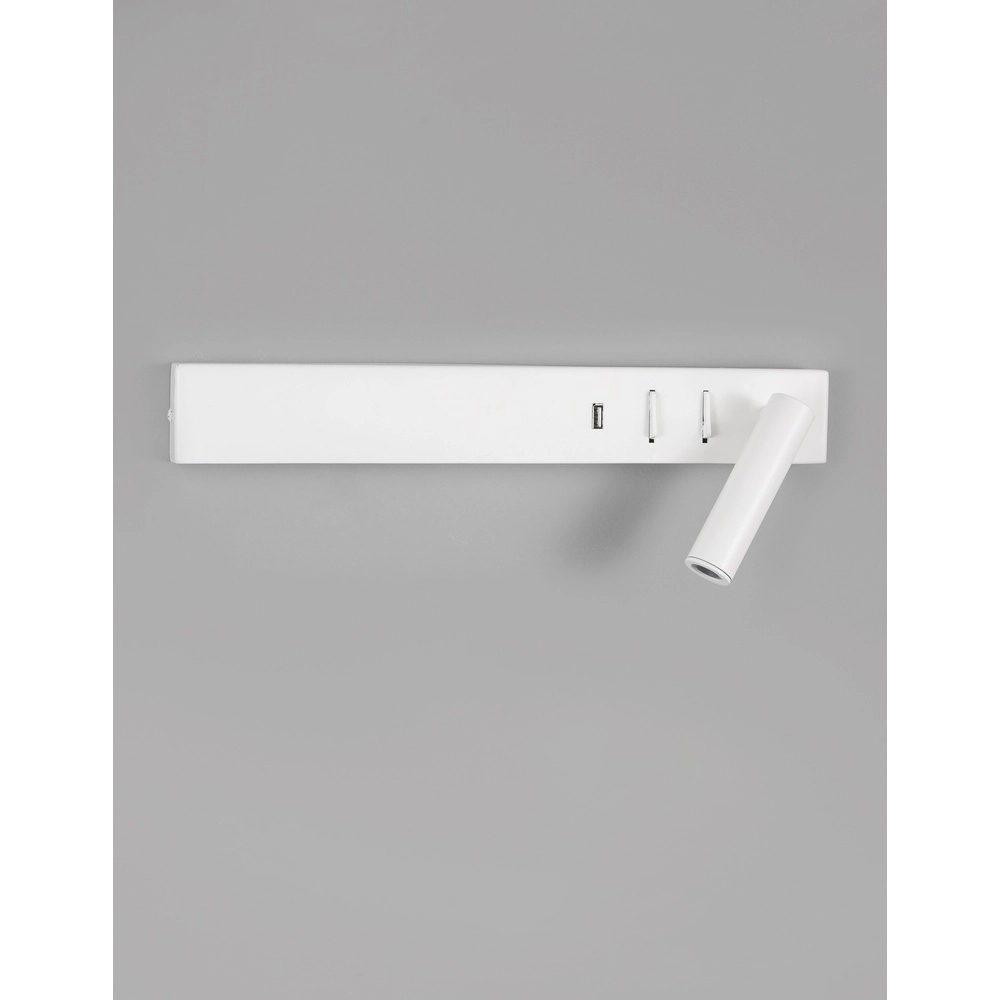Bedside lamp Vida Right White with USB Lyora 5212017427878