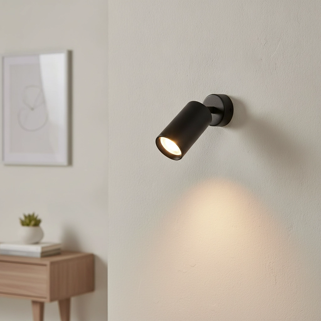Wall spotlight Wan Round Black