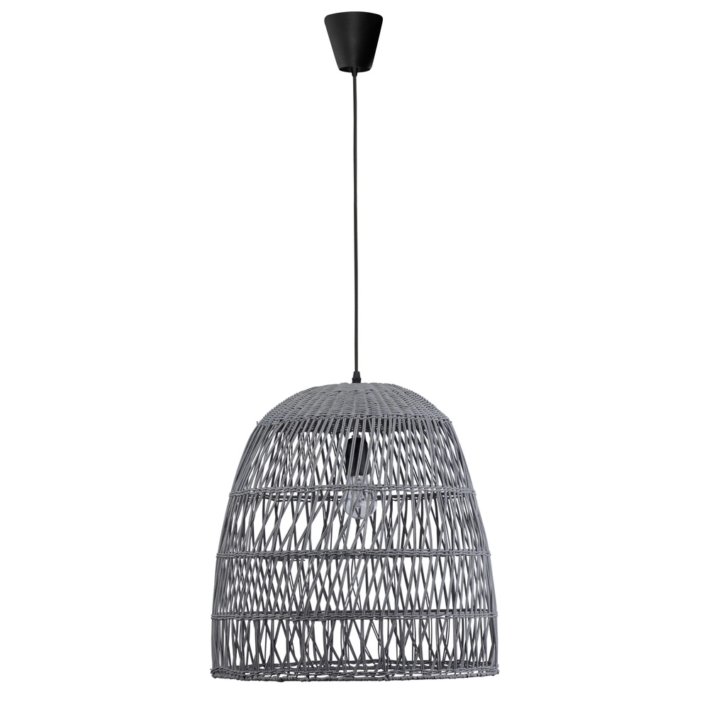 Grey pendant lamp Destin rattan Ø 46.5cm Lyora 5212017416667
