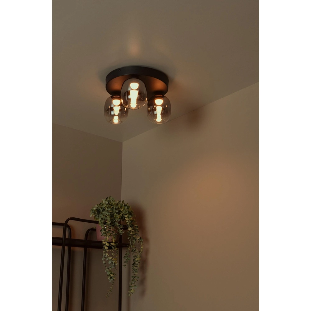 3-light ceiling lamp Tamino Black Lucide 5411212741233