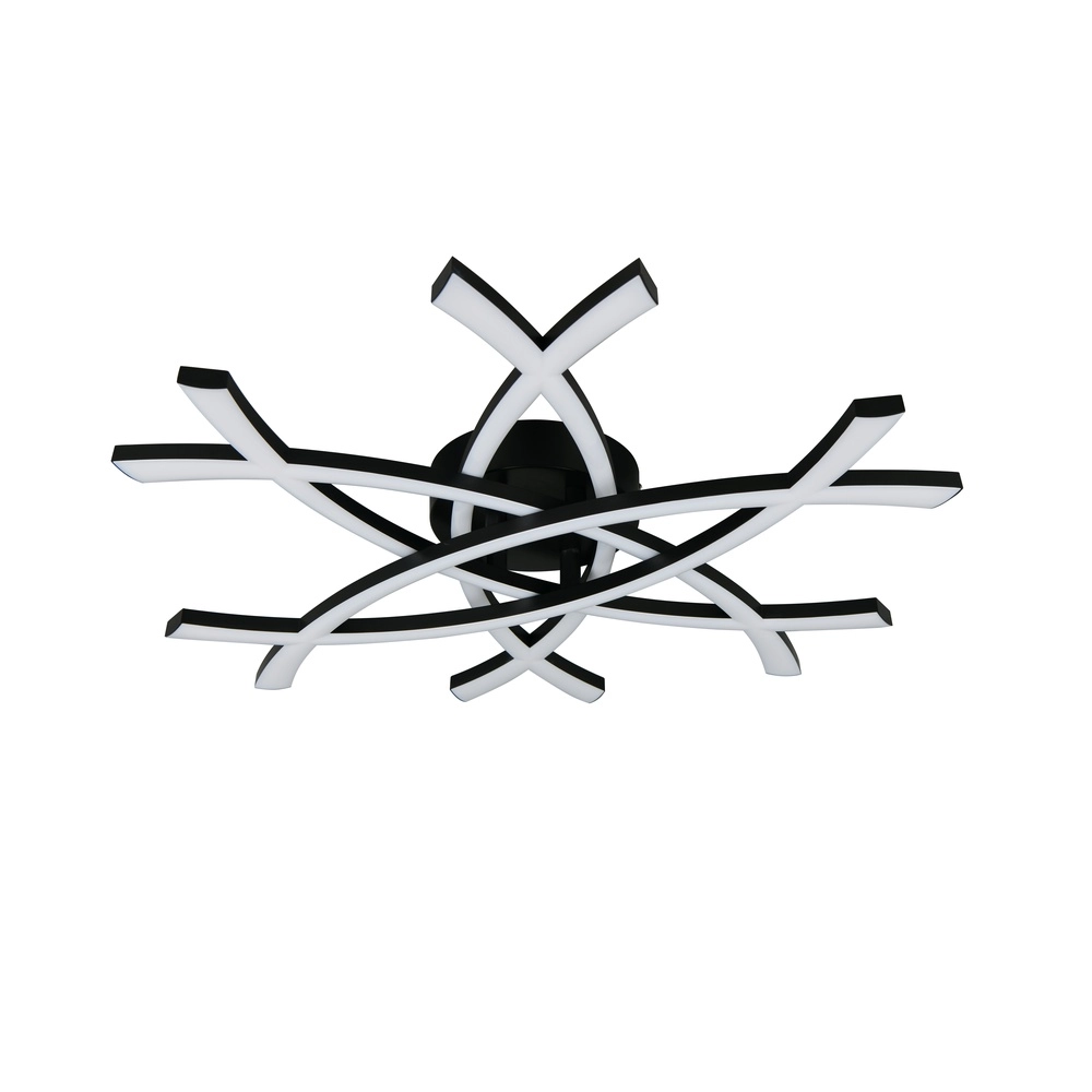 Modern ceiling lamp Pollock 60cm black Trio 4017807659078