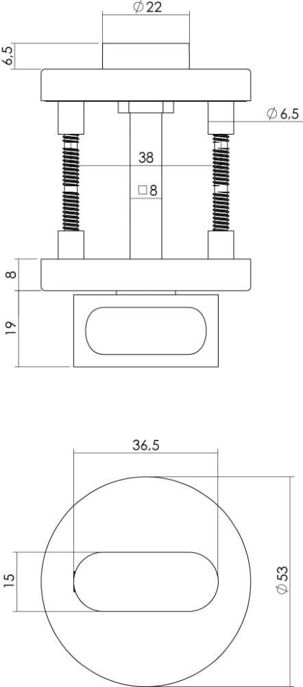 Toilet closure Tira rosette with ridge stainless steel Intersteel 8714186130490