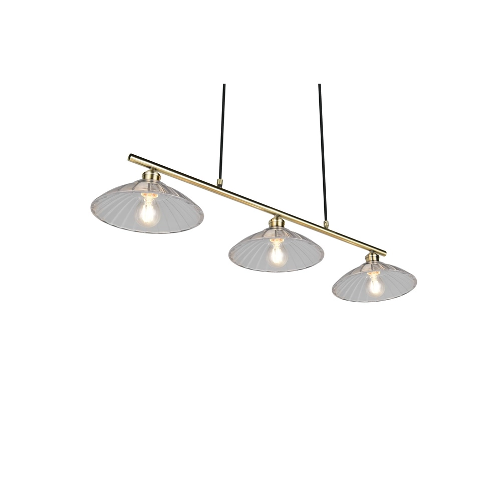 Classic pendant lamp Eluna 3-light old brass Trio 4017807682526