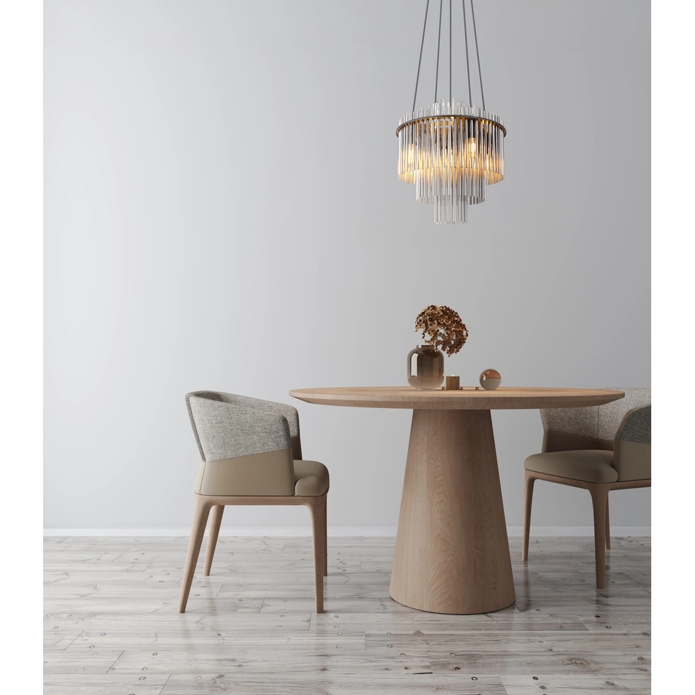 Pendant lamp Ø 40cm Gorley Black with smoke glass rods Globo 9007371515134