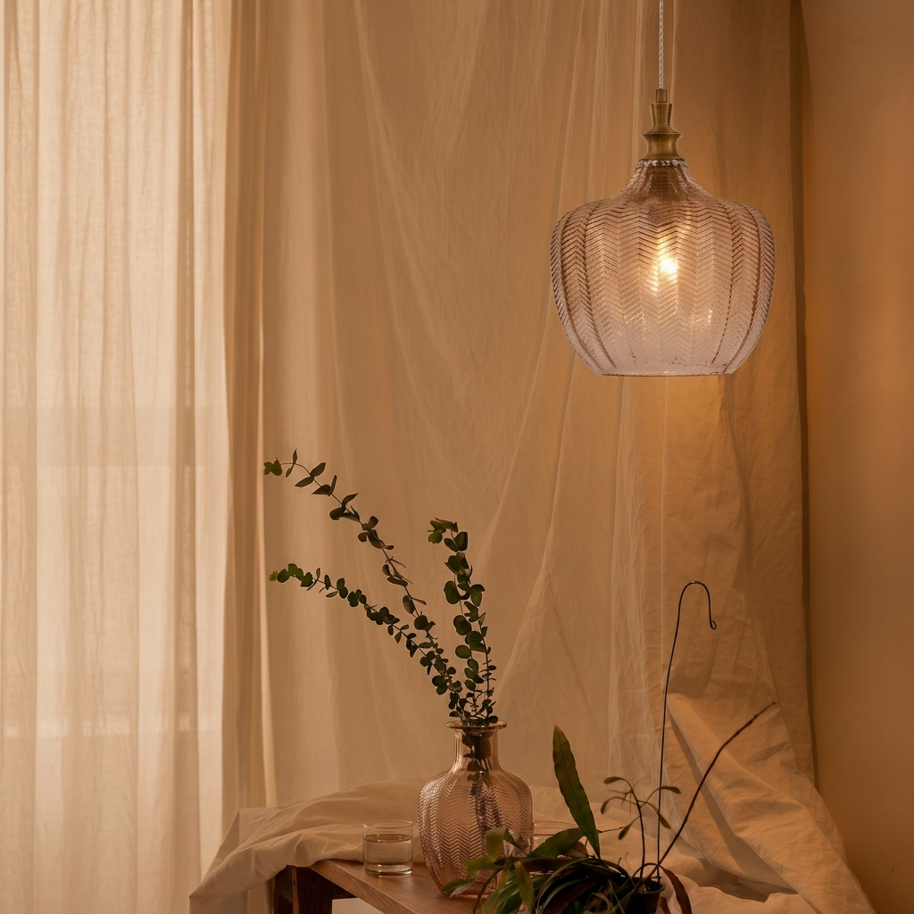 Pendant lamp Loni champagne glass