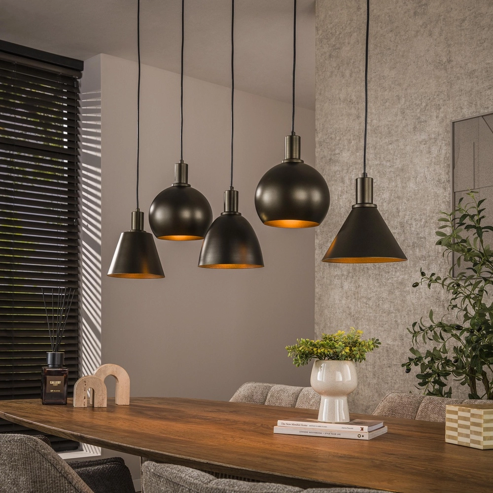 Dining table pendant lamp Metallo 5L - Sienna brown - E27
