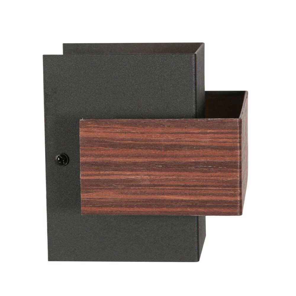 Wall lamp Muro black with wood S Steinhauer 8712746177749