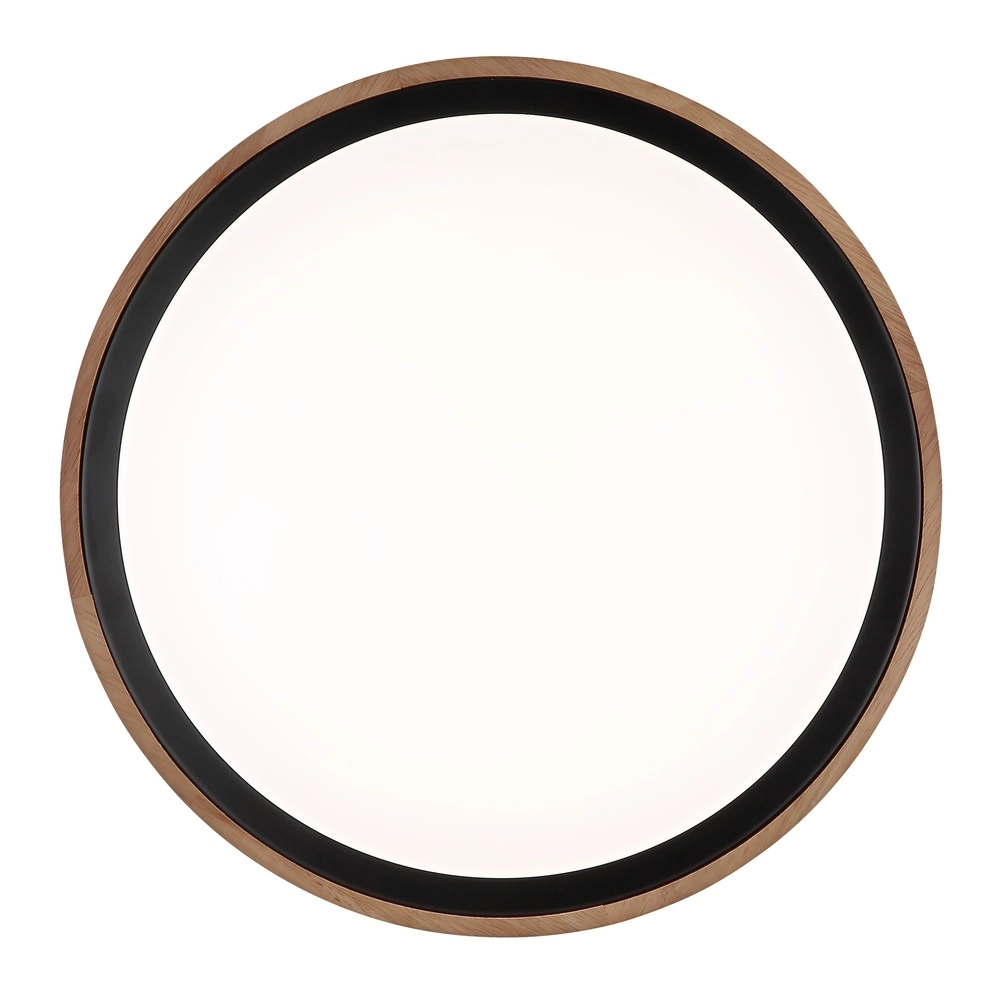 Ceiling lamp Bruno Ø 36cm black with wood Globo 9007371474592