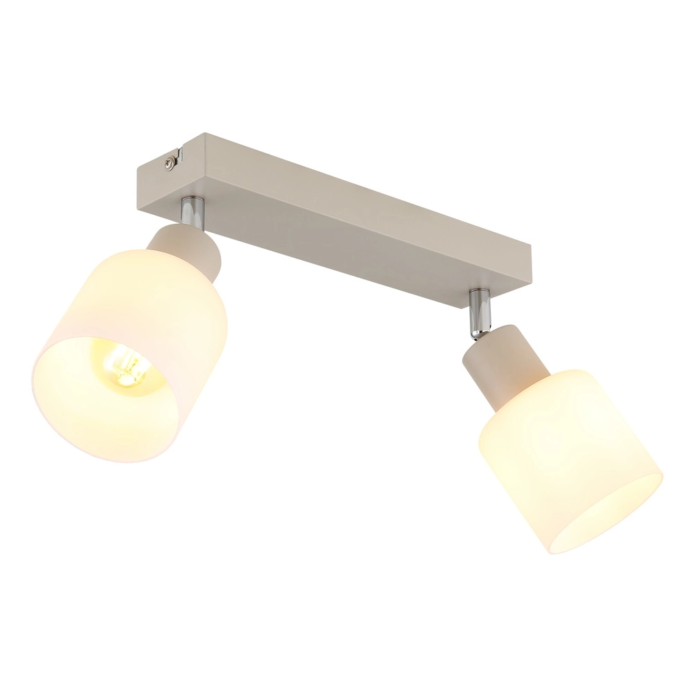 2-light ceiling spotlight Trent sand brown