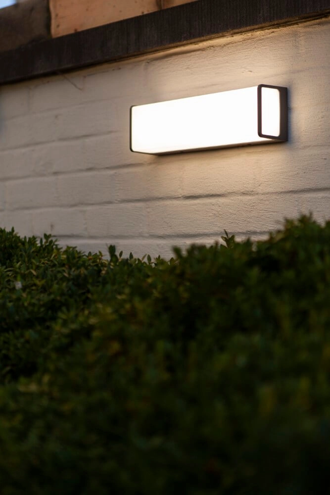 Anthracite wall lamp Doblo rectangular Lutec 6939412014296