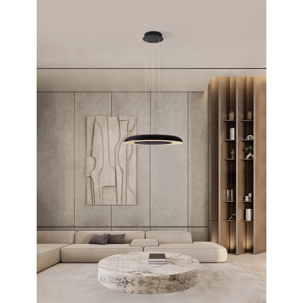 Modern pendant lamp Epos Ø 60cm black with white Lyora 5212017463258