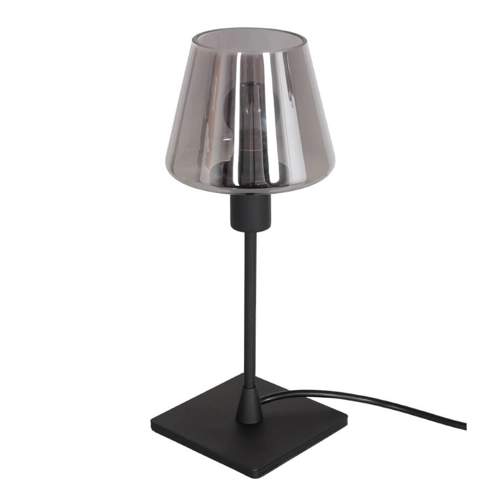 Black table lamp Ancilla with smoke glass Steinhauer 8712746146790