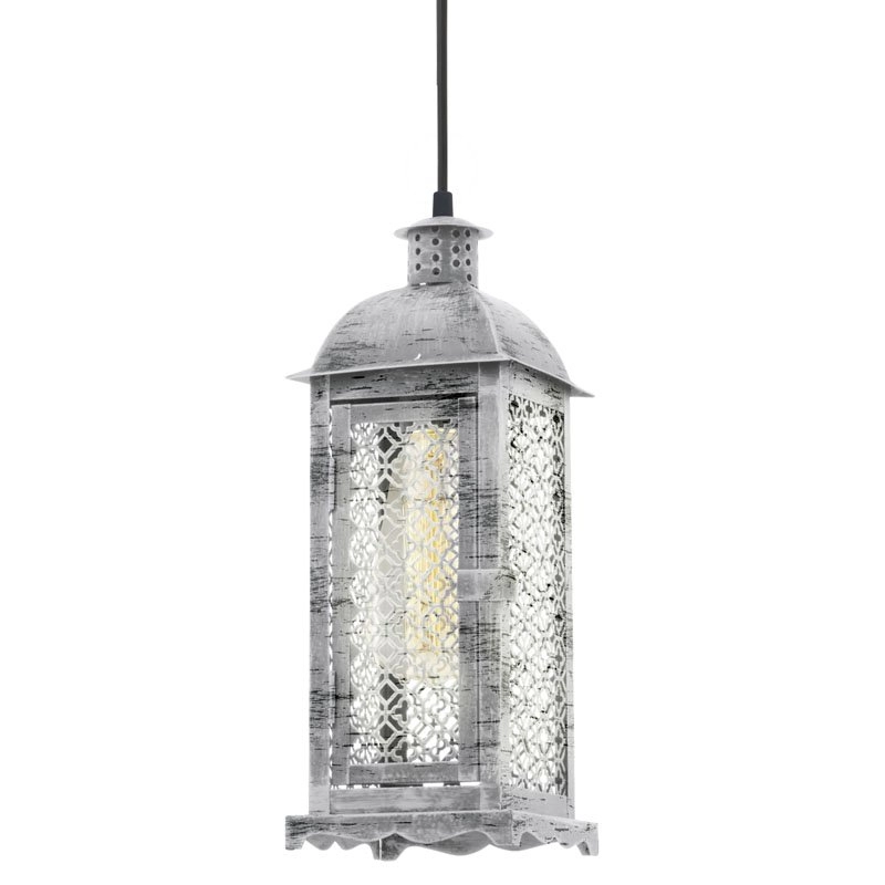 Pendant lamp Vintage Square antique silver