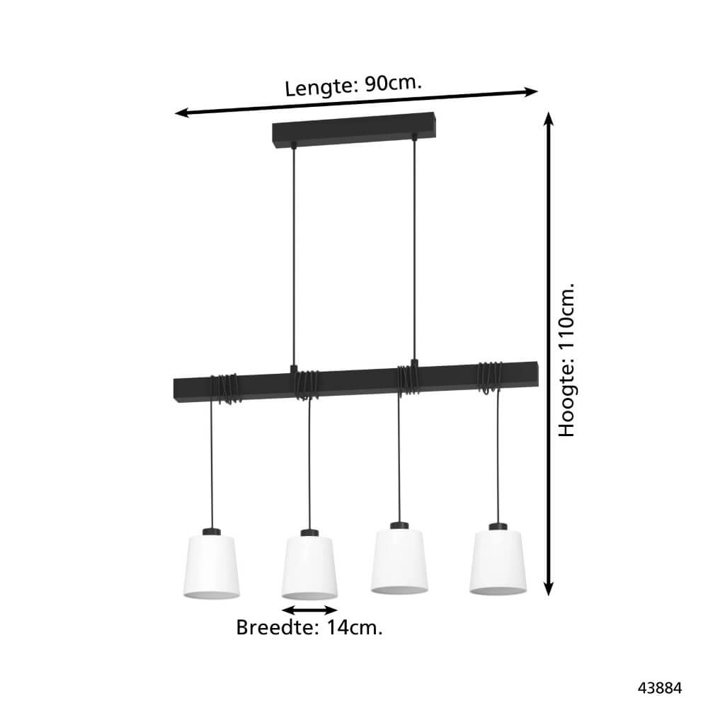Dining room pendant lamp Townshend 8 4 fabric hoods Eglo 9002759438845