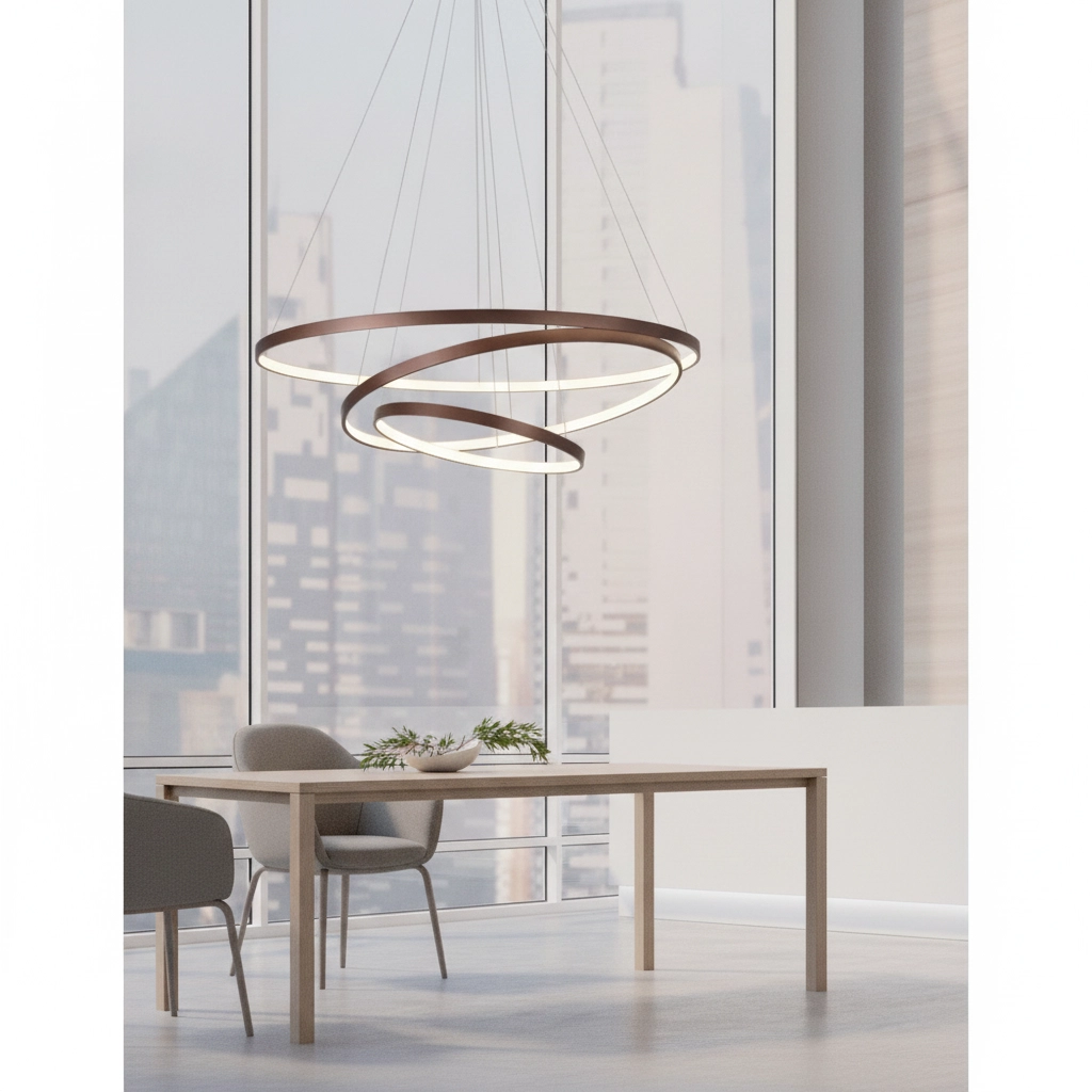 Design pendant lamp Ferrol Coffee Brown Triple