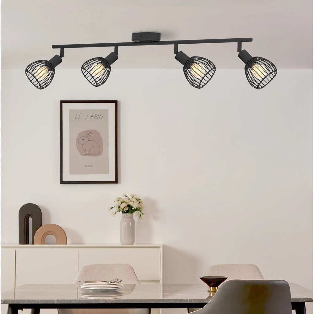 4-light wire lamp spotlight Sonnino black - E14 Eglo 9008606306053