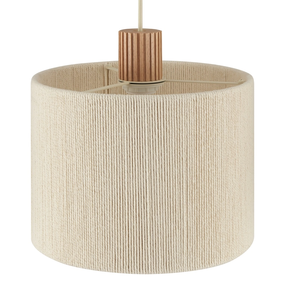 Beige pendant lamp Arlo with wood japandi 3-lights