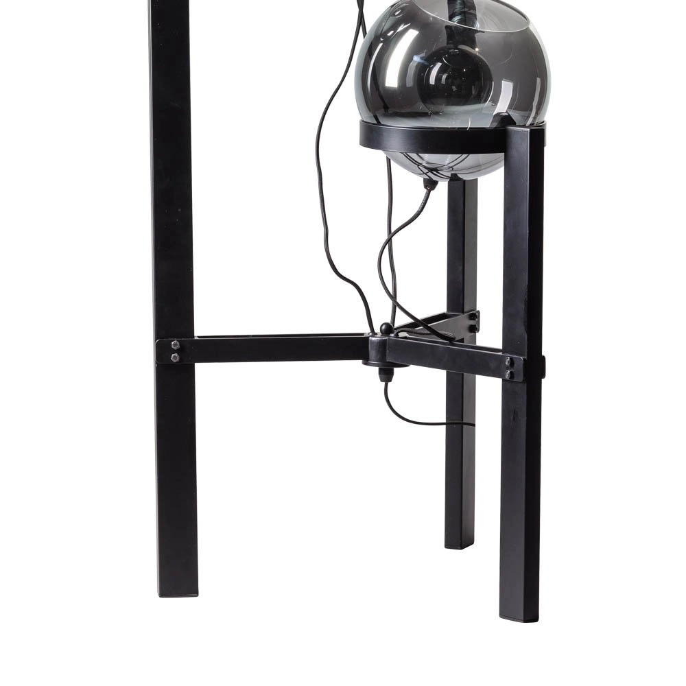 Glass floor lamp Orb 3-light black with mirror glass ETH 8719075189283