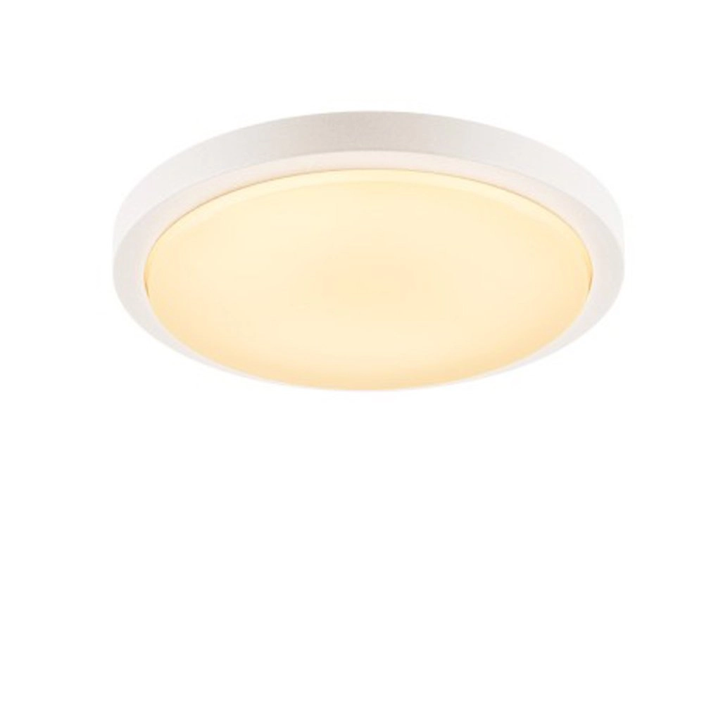 Round porch lamp Ainos with motion sensor white