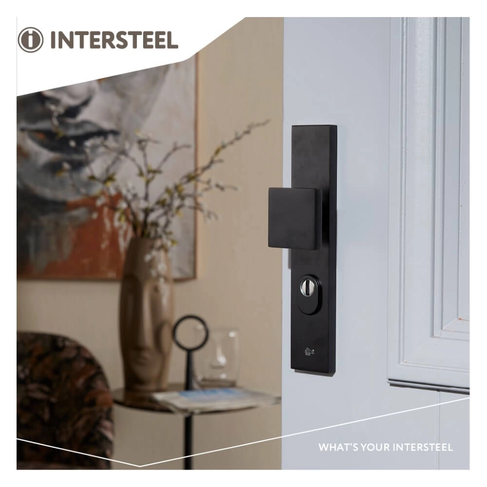 Front door hardware PC 55mm Vurano Core pull protection black Intersteel 8714186528716
