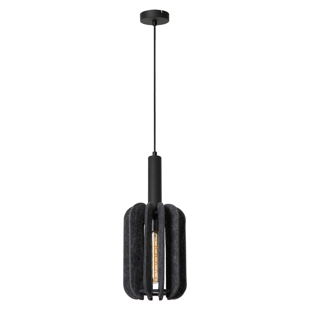Sleek pendant lamp Rafal black with gray