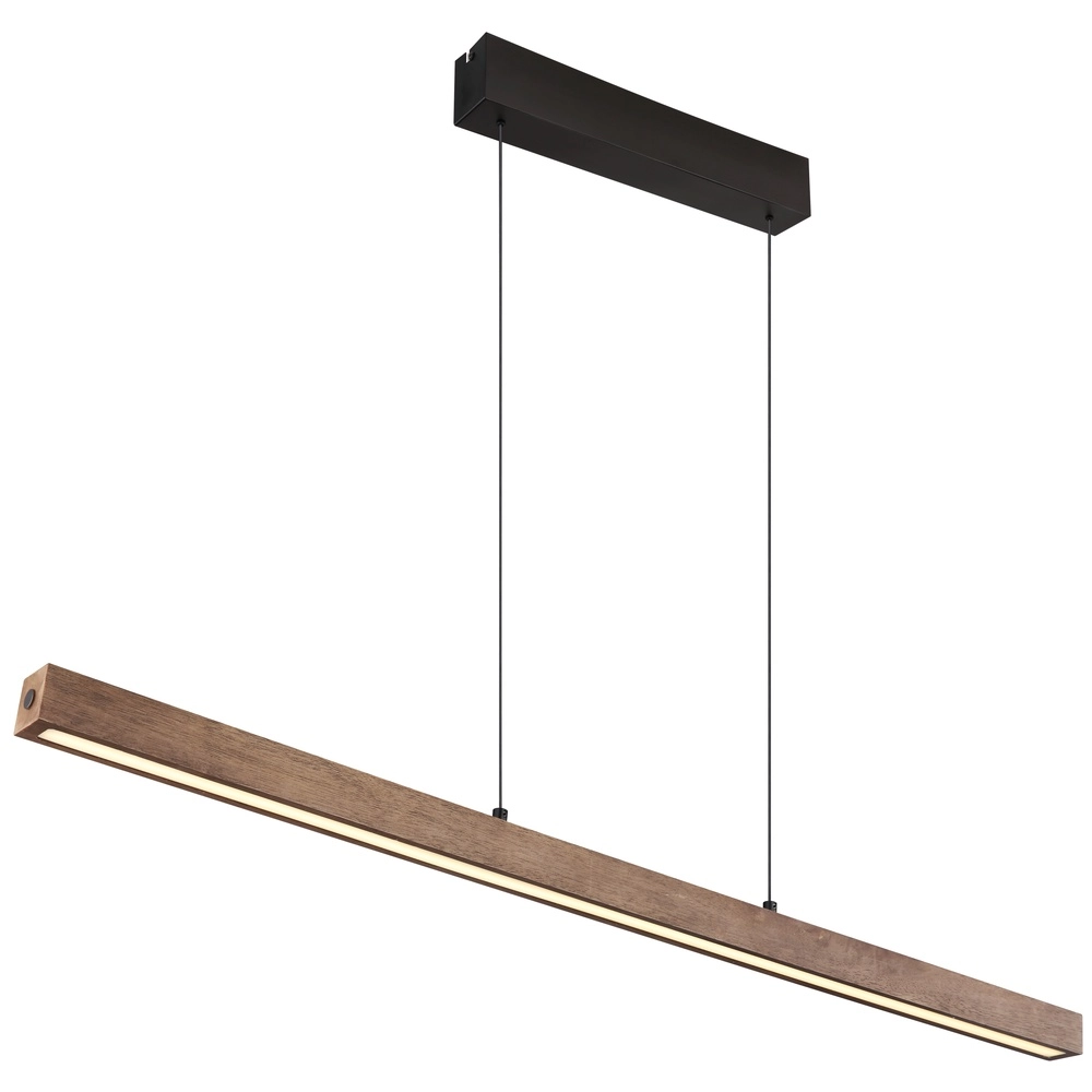 Sleek pendant lamp Olivus wood 115cm