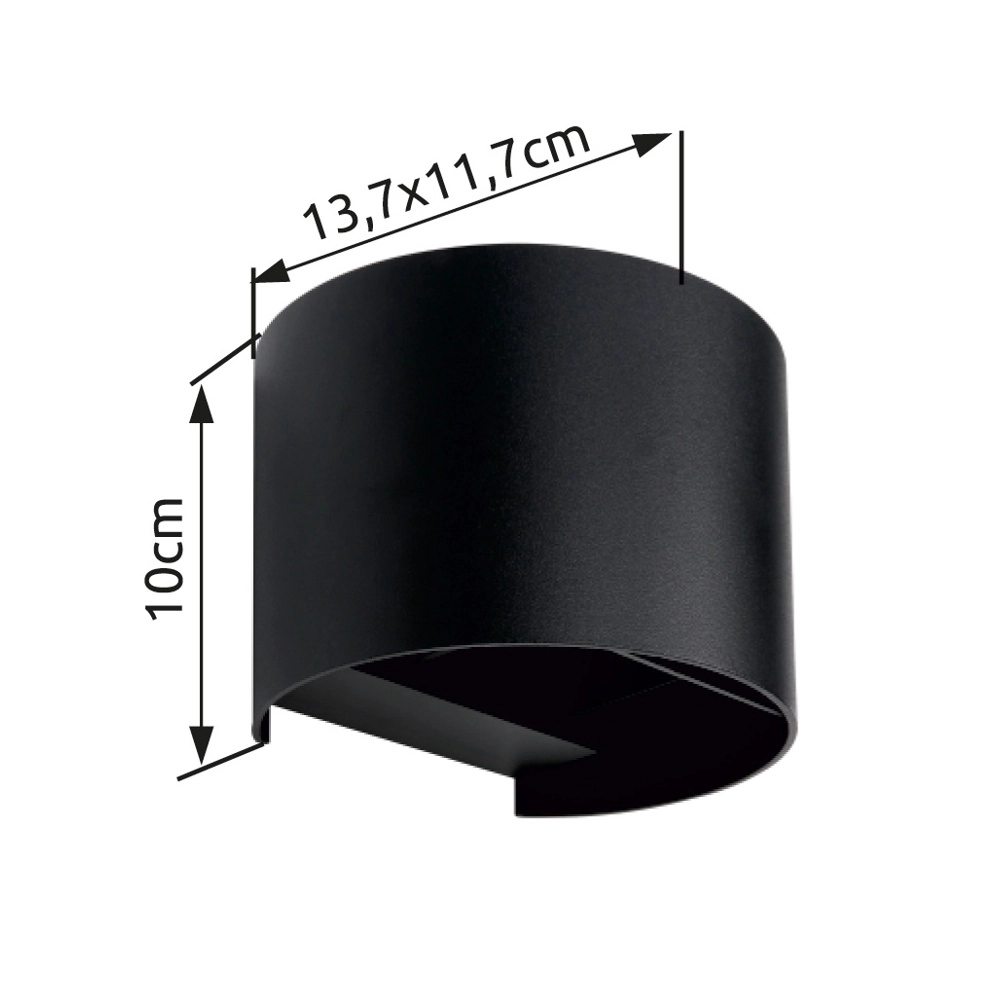 Surface-mounted spot Veronika Black up & down round Globo 9007371454037