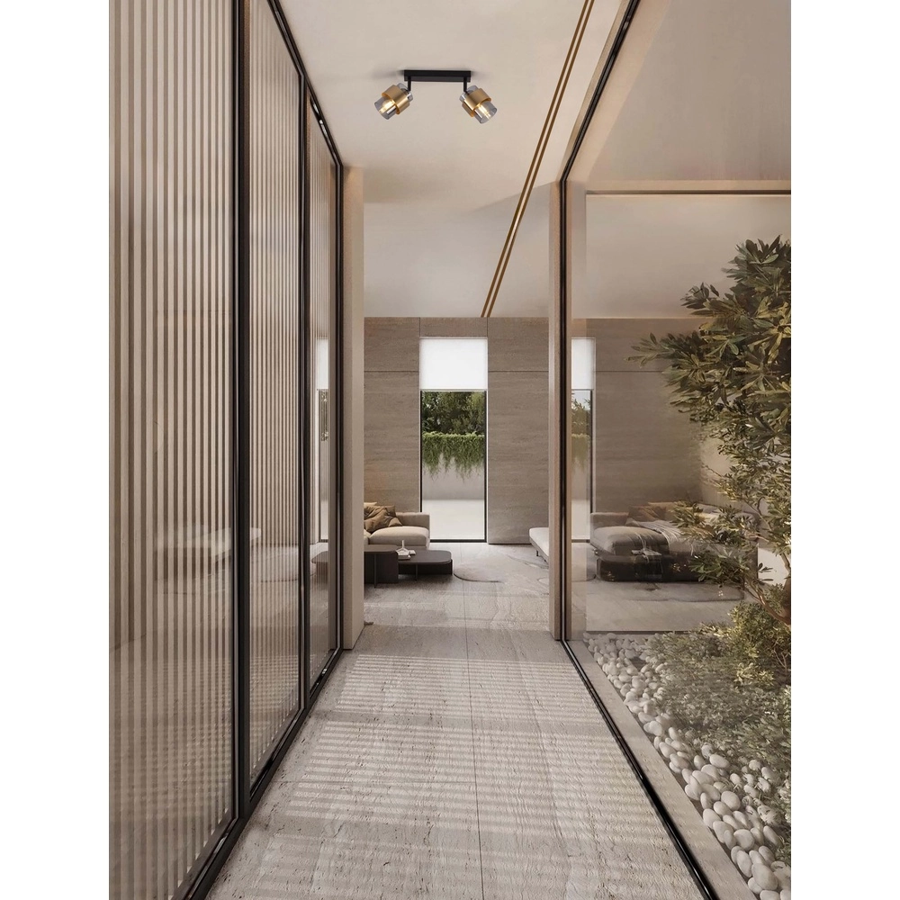 Ceiling lamp Sianna 2-light black with gold Lyora 5212017452603