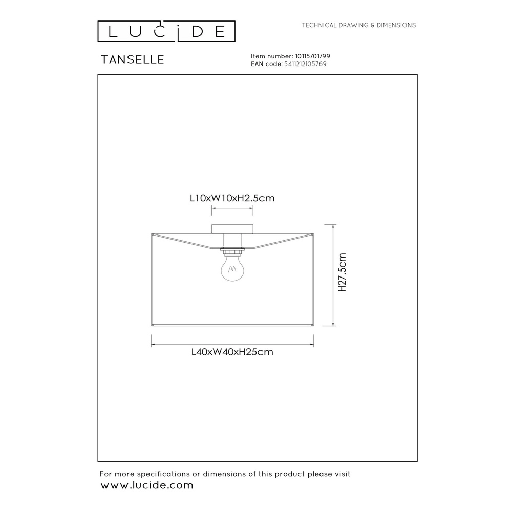 Colored ceiling lamp Tanselle Ø 40cm Lucide 5411212105769