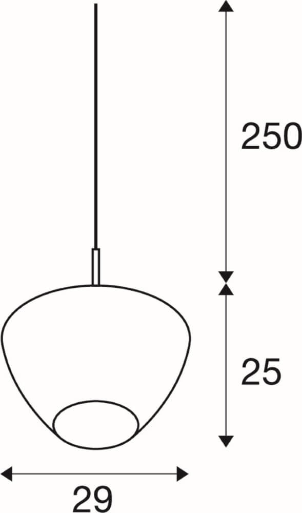 Glass pendant lamp Pantilo Ø 29cm - copper SLV 4024163290005