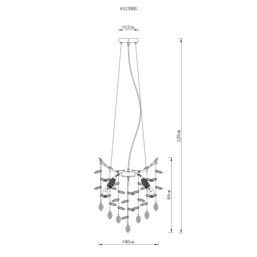 Pendant lamp Queena gold Ø 40cm Globo 9007371525676