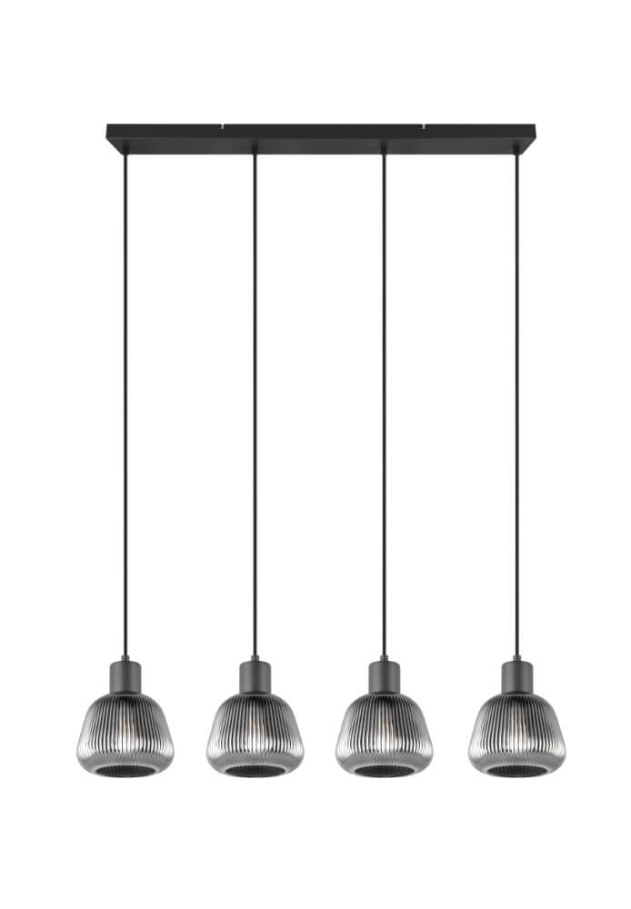 Dining table pendant lamp Tarifa with ribbed glass Trio 4017807615814