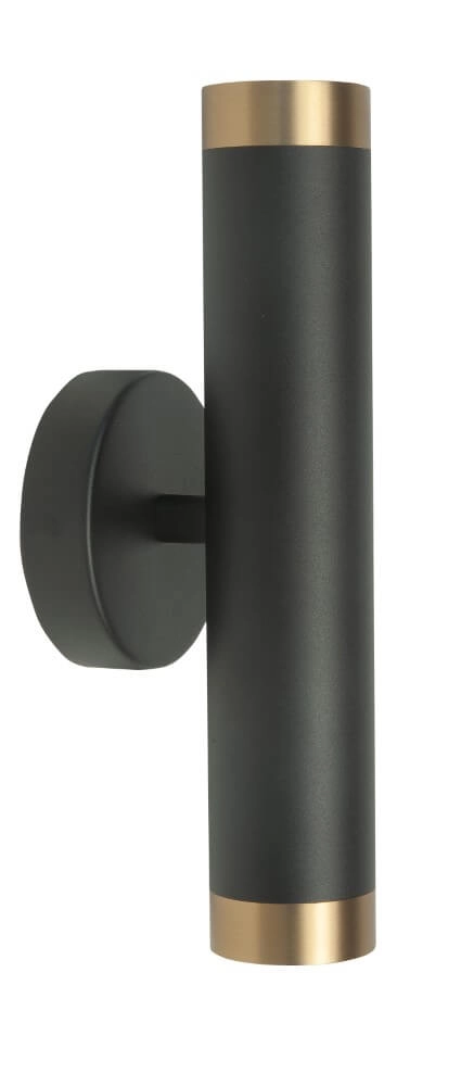 Black with gold wall spotlight Perugia up & down