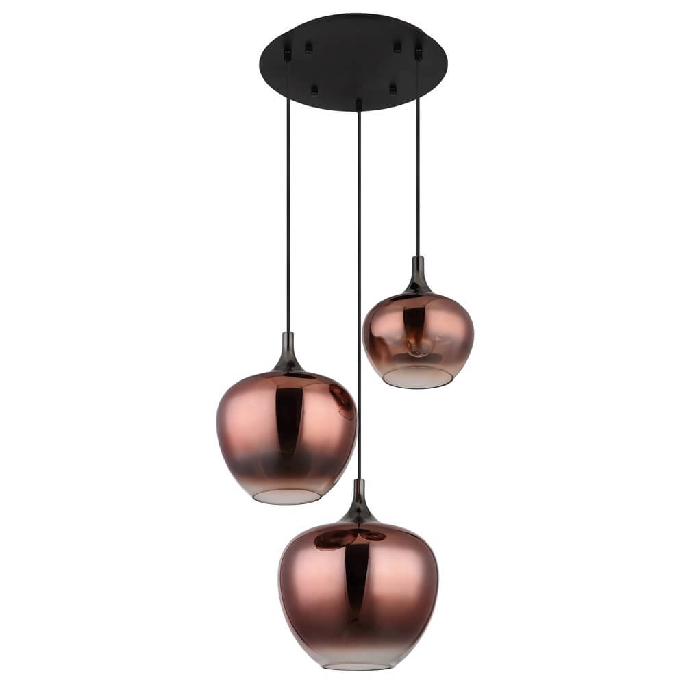 Black pendant lamp Maxy with red glass Ø 48cm Globo 9007371459971