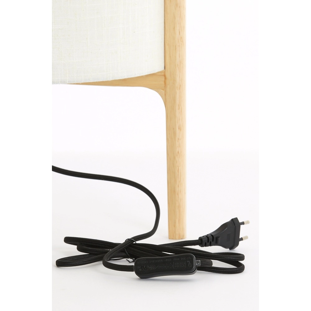 Table lamp Litto Ø 35cm - wood look with natural linen Light & Living 8717807792725