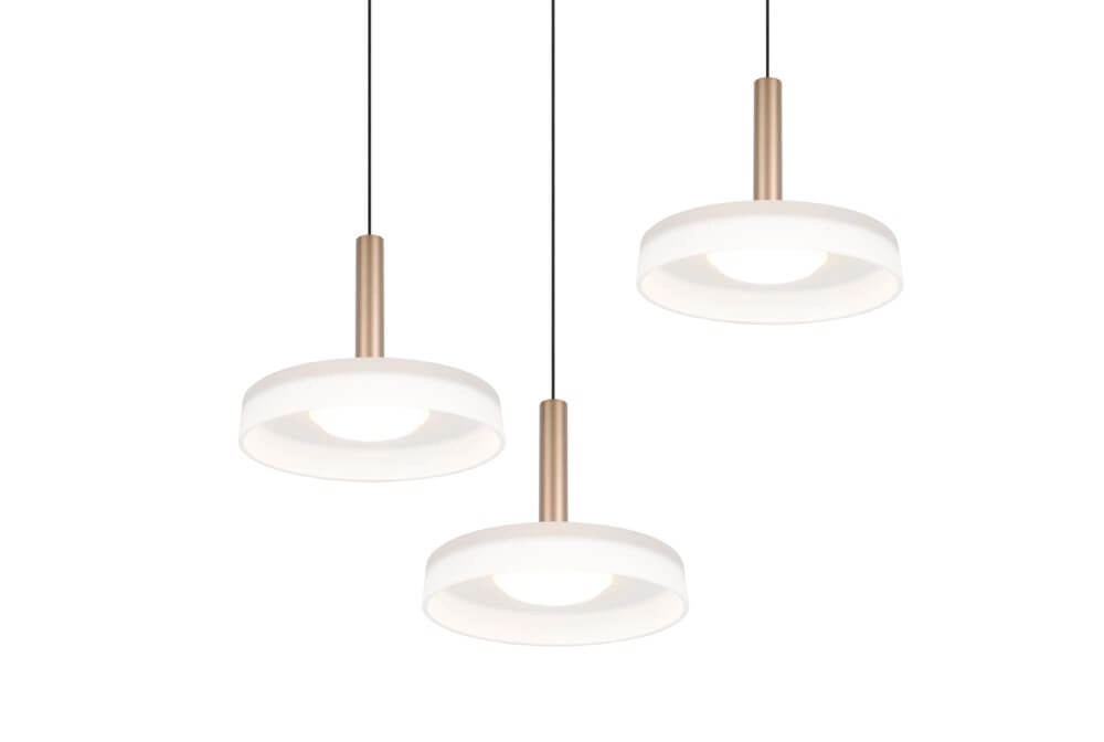 3-light LED pendant light Celeste white glass Trio 4017807627398