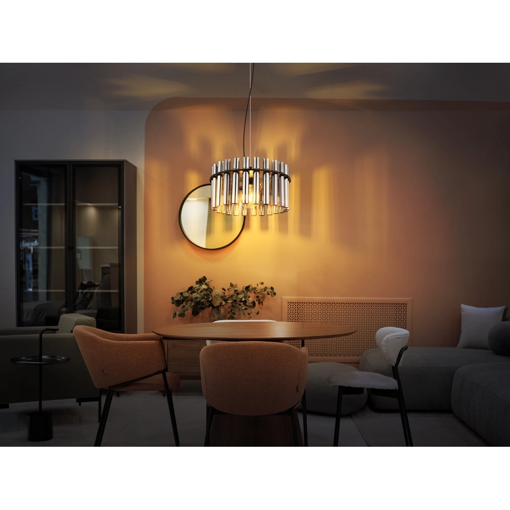 Pendant lamp Gorley II black with glass rods Globo 9007371586110