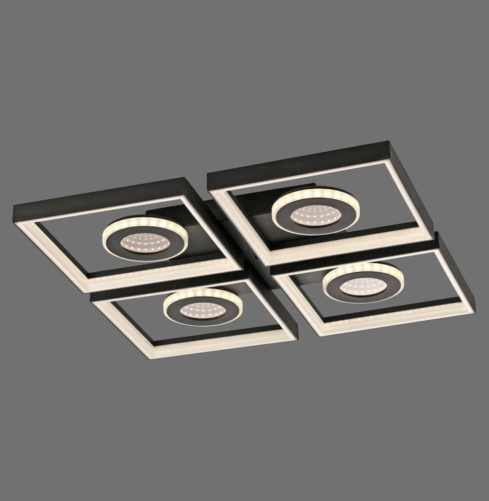 Square ceiling lamp Traforo quatro Paul Neuhaus 4012248384909