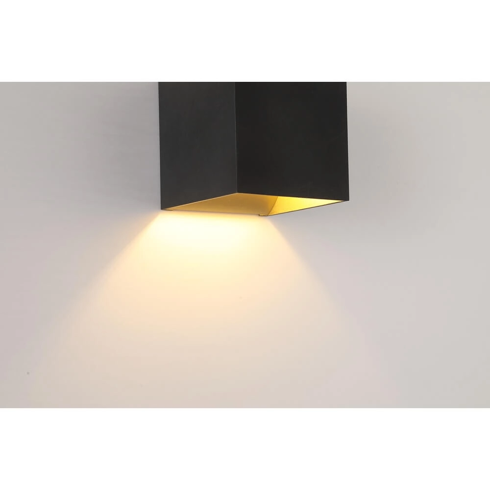 Square wall lamp Sifor black with gold Lyora 5053423285092