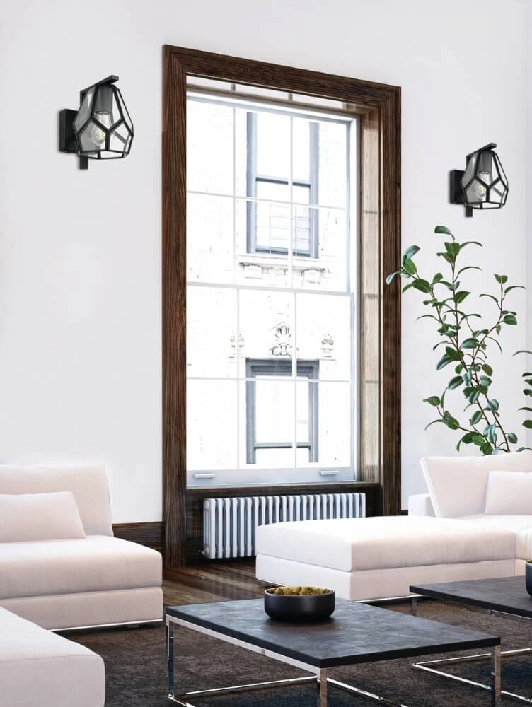 Wall lamp Mardyke black with glass Eglo 9002759436452