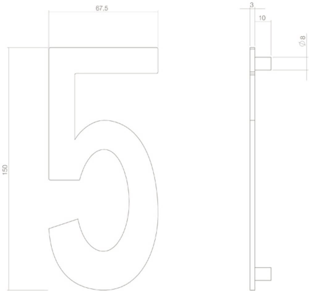 House number 5 Numbra black Intersteel 8714186400746