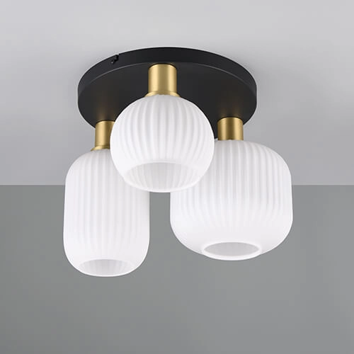 Trendy ceiling lamp Diva with white glass Trio 4017807614541