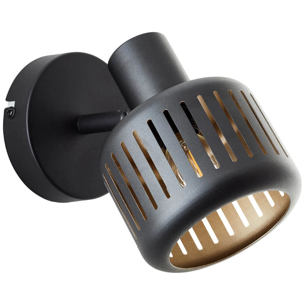 Black wall lamp Tyas black with gold Brilliant 4004353424311