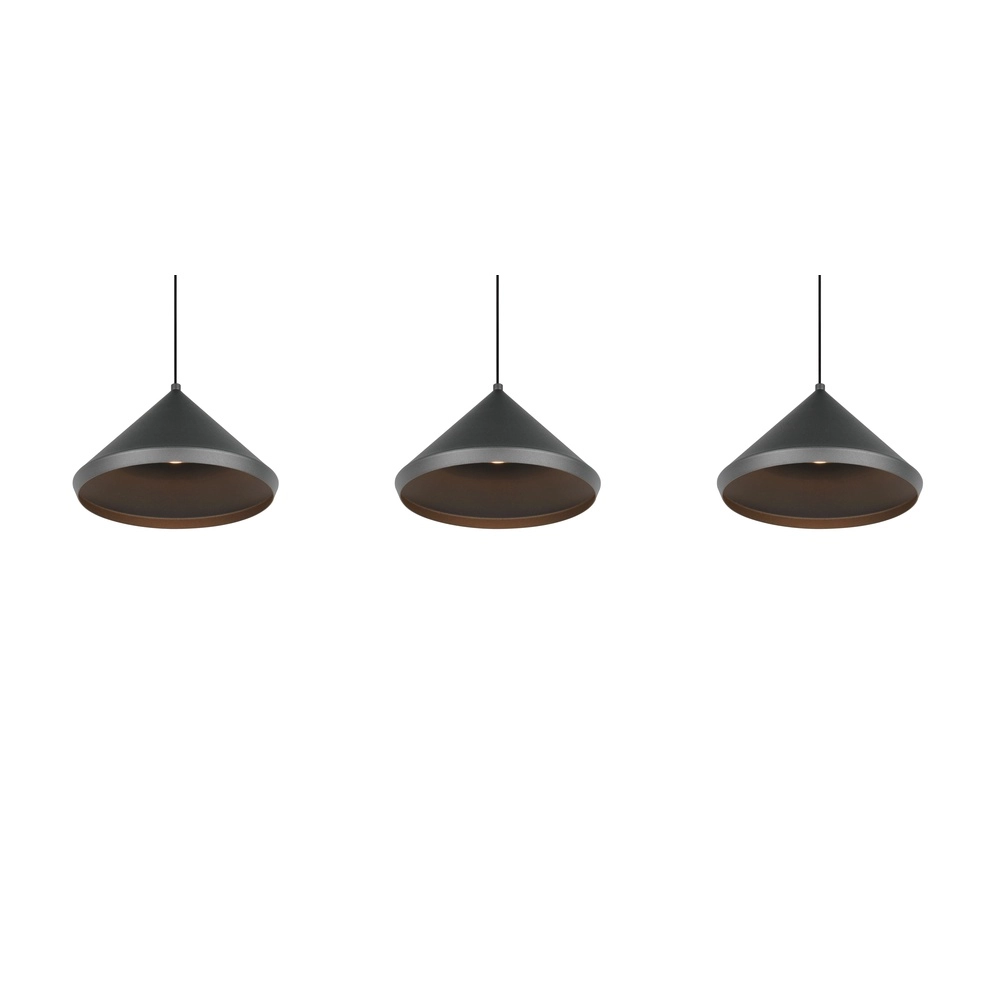 3-light pendant lamp Laguna black Trio 4017807667646
