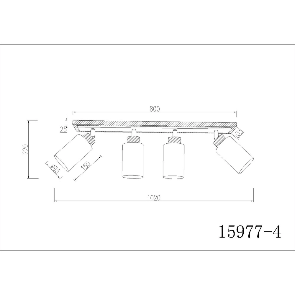 Ceiling lamp Rowena 4-light wood Globo 9007371583362