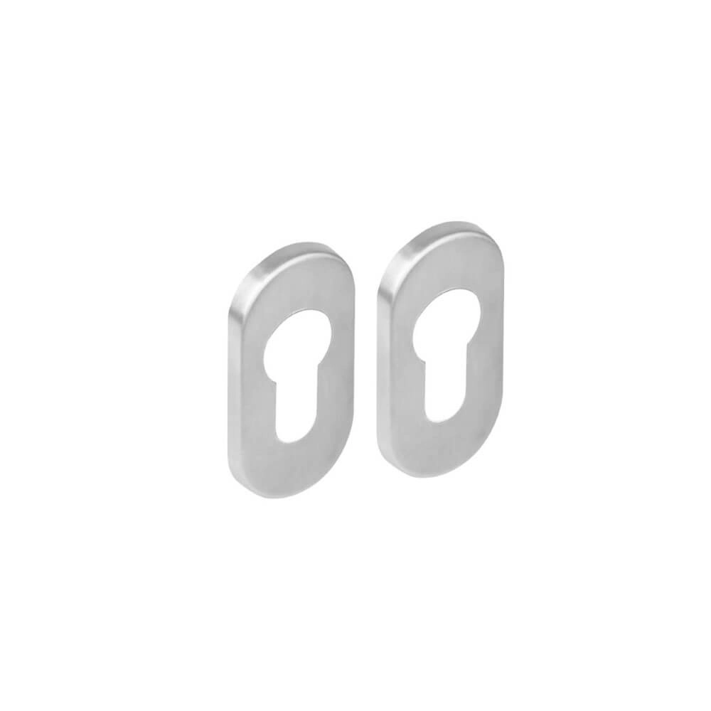 Set of 2 Cylinder Rosettes Tira oval stainless steel 4mm